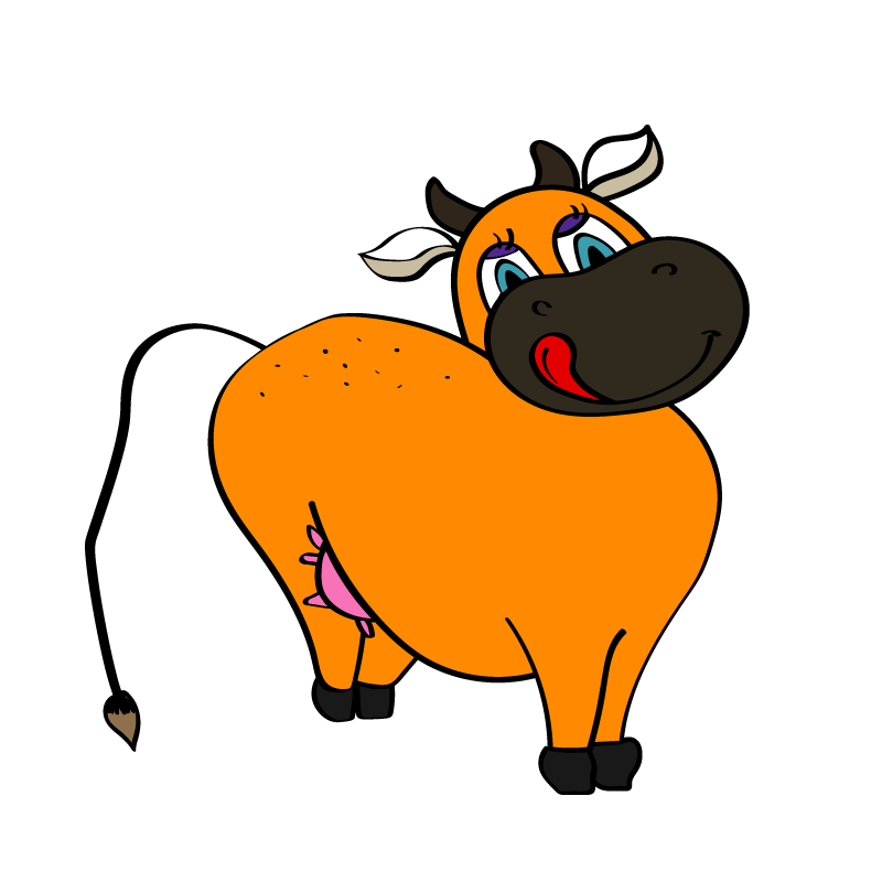 Logo vache orange de la Ferme de l'Orangerie